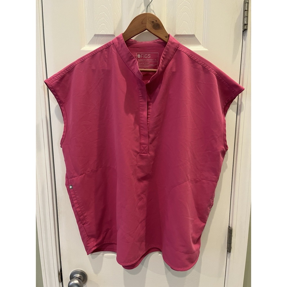 FIGS Rafaela Oversized Scrub Top Electric Orchid Women's XL Technical WXXSW1003‎